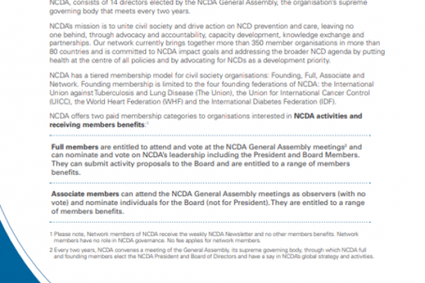 NCD Alliance Membership Criteria and Principles